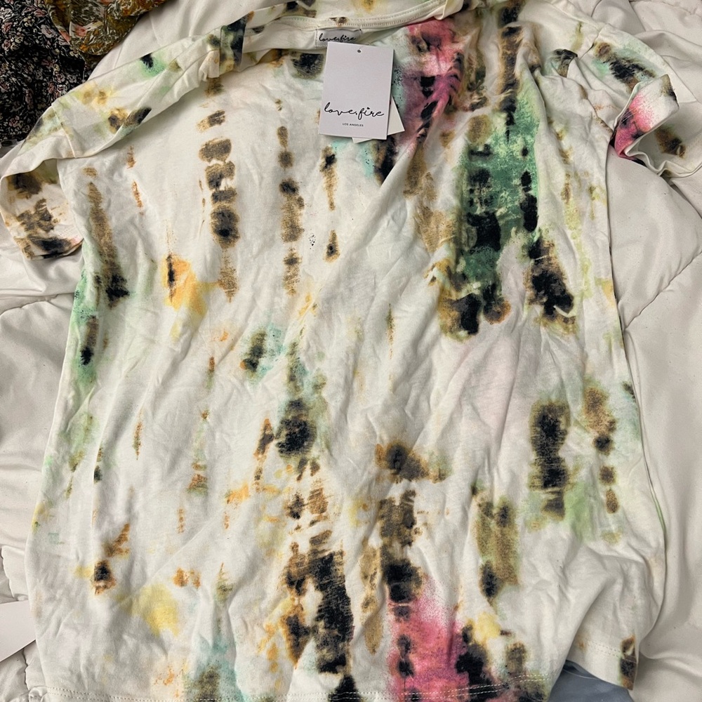 🔥 NWT Love, Fire Colorful Tie-Dye Short Sleeve Top & Shorts